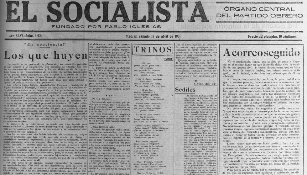 6924 de 18 de abril de 1931 de El Socialista